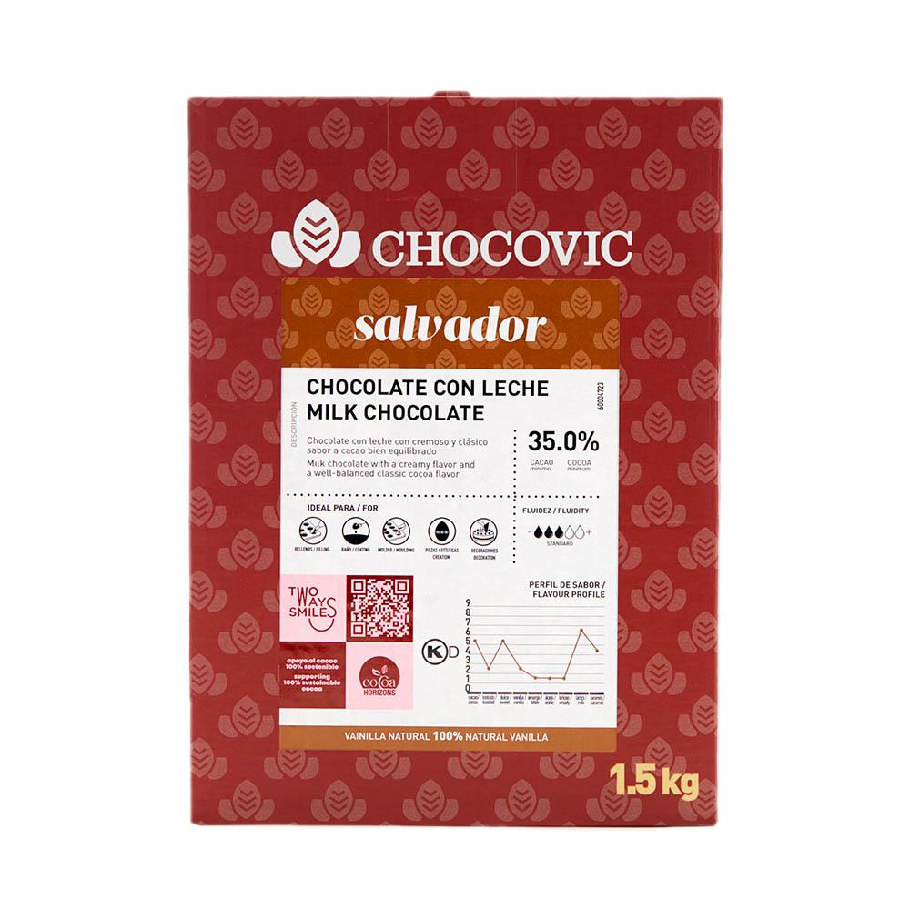 Шоколад молочный 35% таблетки 1,5кг/уп Salvador CHM-T1CHVC-69B Chocovic ...