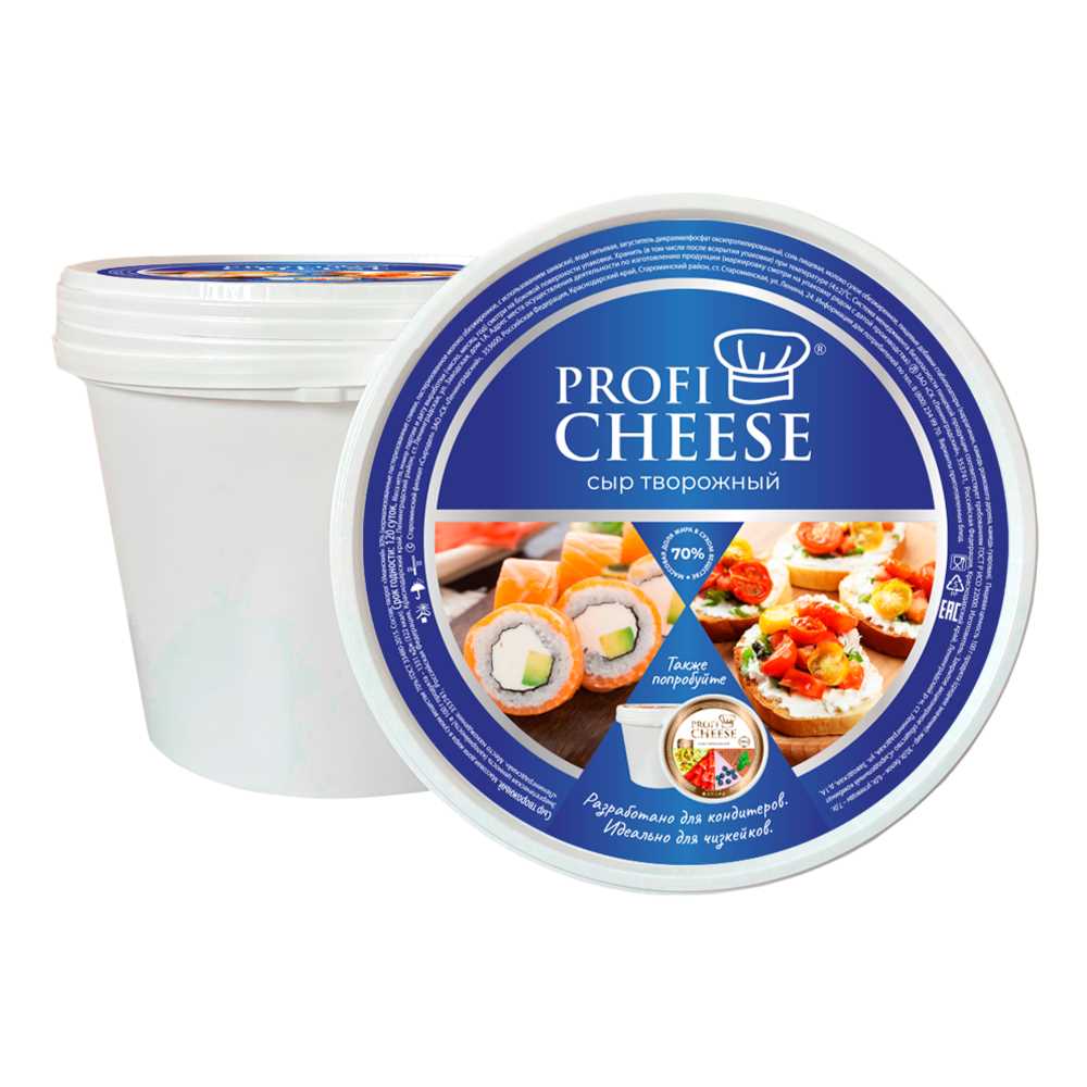 Сыр творожный 70% для суши/роллов 5,5кг пл/в БЗМЖ ГОСТ Profi Cheese ...